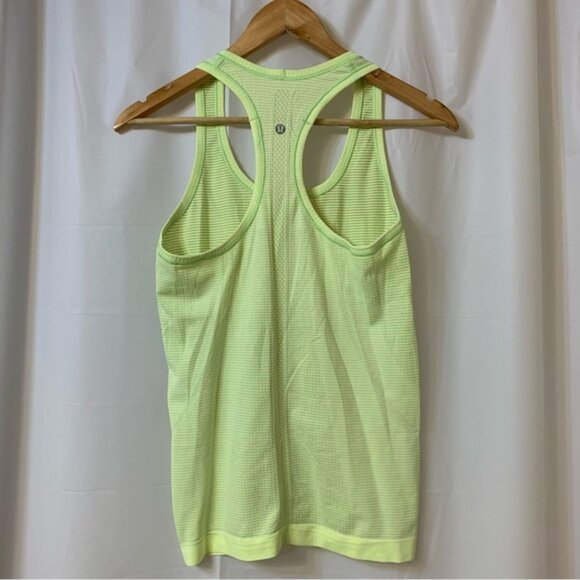 Lululemon Swiftly Tech Tank Green Yellow Size 6 - Picture 4 of 5